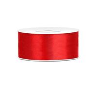 Ruban satin rouge 25 mm x 25 m