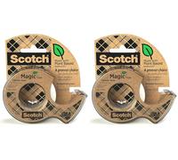 Ruban Scotch Magic "Un Choix Plus Vert", 19 mm x 20 m avec 1 Dévidoir 100% Recyclé - Ruban adhésif Mat pour la Réparation, l'Etiquetage et la Fermeture de Documents (Lot de 2)