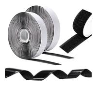 Ruban Scratch Autocollant Double Face 5 Mx20 Mm Noir Bande Adhésive Puissante À Crochets Et Boucles Pour Tissu Couture Moustiquair