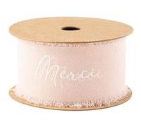 ruban soie effiloché merci 4cmx3m rose poudré - générique 93330 Rose G