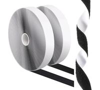 Ruban Velcro adhésif - Ruban de fixation Velcro sur rouleau - 38 mm x 5 m - Polyester/Nylon - Adhérence extra forte - Noir