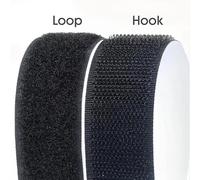 Ruban Velcro adhésif - Velcro double face - Largeur : 50 mm - Longueur : 5 mètres - Nylon/Polyester - Noir
