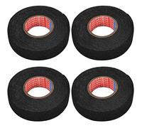 Rubans de Câblage en Tissu de 19 mm x 15 m, Lot de 4 Faisceau de Câblage en Velours, Ruban Adhésif Isolant électrique, Rubans Adhésifs Noir pour Voiture, Résistant à la Chaleur, Anti-âge