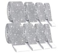 Rubans En Diamant Cristal Auto-Adhésif, 8 Rouleaux, Argent, Pour Voiture, Bricolage, Décoration, Artisanat, Fête De Mariage