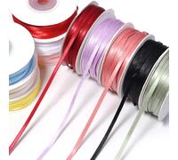Rubans en satin de polyester de 3 mm, 50 yards/rouleau, pour artisanat, décorations de mariage, bricolage, ruban gros-grain, nœuds, cadeaux, emballage de cartes Black