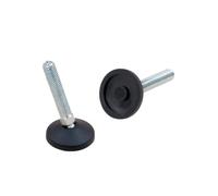 RUBBERGIANT Pieds réglables M6 x 50 mm - 100 kg - Pieds de nivellement pour table de machine et meubles - Pieds réglables inclinables (4, M6 x 50 mm - Base de 38 mm)