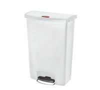 Rubbermaid 1883561 Poubelle à pédale Rubbermaid Slim Jim, 90 litres, blanche
