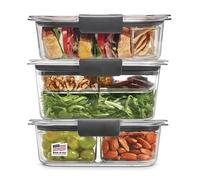 Rubbermaid 2108371 Lot de 12 boîtes de conservation en plastique avec couvercles, Plastique, transparent, 12-Piece