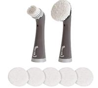 Rubbermaid Cleaning Power Scrubber Polish Detail Kit, 8 Pieces, Red and Gray