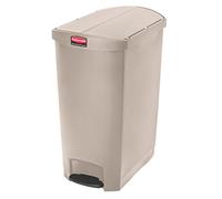 Rubbermaid Commercial Products 1883553 Slim Jim Step On collecteur à pédale en résine version etroite 90L - Beige