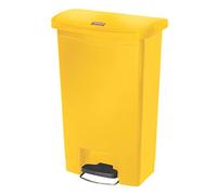 Rubbermaid Commercial Products 1883575 Slim Jim Step On collecteur à pédale en résine version large 50L - Jaune