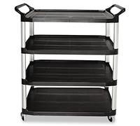 Rubbermaid Commercial Products Bac de manutention HDPE commerciale 51 x 40 5/8 "x 20 pouces sur support 136 kg 4 Chariot de Service Noir