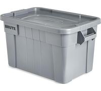 Rubbermaid Commercial Products BRUTE Bac de Rangement avec Couvercle 75 L Gris - Résistant & Réutilisable pour Garage, Déménagement, Camping, Cuisine, Entrepôt - FG9S3100GRAY