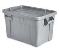 Rubbermaid Commercial Products BRUTE Bac de Rangement avec Couvercle | Résistant & Réutilisable pour Garage, Déménagement, Camping, Cuisine, Entrepôt | 75 L, Gris, FG9S3100GRAY