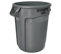 Rubbermaid Poubelle ronde BRUTE FG263200GRAY 121 L ventilée Gris