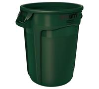 Rubbermaid Commercial Products Brute Collecteur Ventilé | Poubelle à déchets industriels en plastique | 121 L, Vert foncé