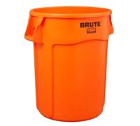 Rubbermaid Commercial Products Brute Collecteur Ventilé | Poubelle à Déchets Industriels en Plastique | 121 L, Orange