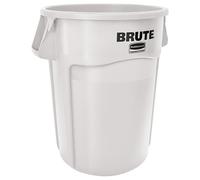 Rubbermaid Commercial Products Brute Collecteur Ventilé | Poubelle à déchets industriels en plastique pour zones sanitaires | 166 L, Blanc