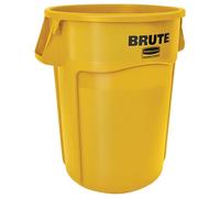 Rubbermaid Commercial Products Brute Collecteur Ventilé | Poubelle à déchets industriels en plastique | 167 L, Jaune