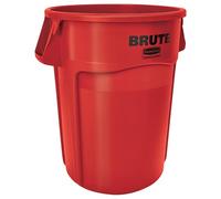 Rubbermaid Commercial Products Brute Collecteur Ventilé | Poubelle à déchets industriels en plastique | 167 L, Rouge