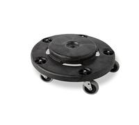 Rubbermaid Commercial Products Brute Socle à Roues en Plastique | Chariot à Roulettes pour Collecteur Brute | Noir