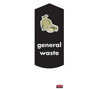 Rubbermaid Commercial Products Commercial Products 1863271 Jeu d'autocollants, Slim Jim pour tri de déchets généraux (Pack de 4)