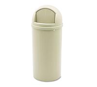 Rubbermaid Commercial Products Commercial Products FG816088BEIG Poubelle, 56 L en Polyéthylène, Ronde Marshal Classic, Beige