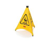 Rubbermaid Commercial Products Cône de Sécurité - Attention Sol Glissant | Panneau de Signalisation Pliable | 50 cm, Jaune