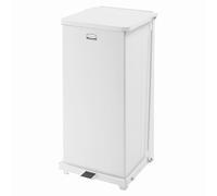 Rubbermaid Commercial Products Defenders Conteneur à Pédale | Pédale mains libres, Acier galvanisé, Résistant au feu, Blanc, 49 L