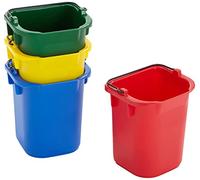 Rubbermaid Commercial Products FG9T83010000 Seau Désinfectant 4,73 L, Rouge/Jaune/Bleu/Vert (Paquet de 4)