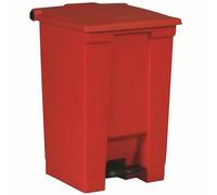 Rubbermaid Commercial Products Legacy Poubelle à Pédale | Couvercle à fermeture lente, Résine anti-perforation, Usage médical | 45l, Rouge