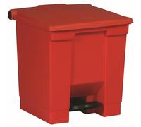 Rubbermaid Commercial Products Poubelle À Pédale Legacy 30L Rouge - Conteneur Sanitaire Résistant Aux Chocs Pour Déchets Médicaux, Fermeture Silencieuse - FG614300RED