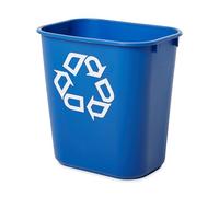 Petite poubelle à papier rectangulaire 12 litres - Bleu