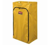 Rubbermaid Commercial Products Sac de Remplacement pour Chariot | Ouverture zippée frontale, Vinyle résistant, Compatible avec chariots d'entretien | 91 L, Jaune