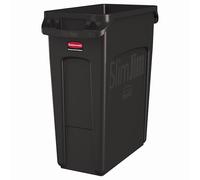 Rubbermaid Commercial Products Slim Jim Collecteur Ventilé Rectangulaire | En Plastique pour Cuisine et Bureau | 60 L, Marron