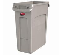 Rubbermaid Commercial Products Slim Jim Collecteur Ventilé Rectangulaire | En Plastique pour Cuisine et Bureau | 60 L, Beige
