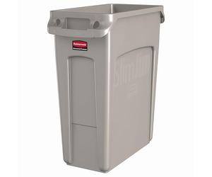 Rubbermaid Commercial Products Slim Jim Collecteur Ventilé Rectangulaire | En Plastique pour Cuisine et Bureau | 60 L, Beige