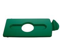 Rubbermaid Commercial Products Slim Jim Décoration de ruisseau pour station de recyclage - Couvercle pour bouteilles/canettes Vert