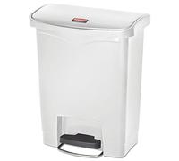 Rubbermaid Commercial Products Slim Jim Poubelle à pédale | Profil mince, ouverture sans contact, pour déchets médicaux en milieu hospitalier | 30 L, blanc