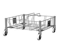 Rubbermaid Commercial Products Slim Jim Socle à Roues en Acier Inoxydable | Chariot à roulettes pour Collecteur Slim Jim | INOX