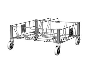 Rubbermaid Commercial Products Slim Jim Socle à Roues en Acier Inoxydable | Chariot à roulettes pour Collecteur Slim Jim | INOX