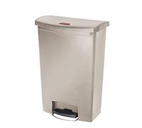 Rubbermaid Commercial Products Slim Jim Step-On 90 L Beige - Poubelle À Pédale Frontale Pour Déchets Médicaux En Hôpital, Laboratoire, Urgences Et Chambres Patient - 1883552