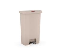 Rubbermaid Commercial Products Slim Jim Step On collecteur 68 L Beige - Poubelle À Pédale Frontale Avec Couvercle Silencieux et Format Compact, Pour Hôpitaux, Établissements de santé - 1883460