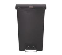 Rubbermaid Commercial Products Slim Step-On Poubelle en résine à pédale 50 L Noir - Avec Couvercle Silencieux, Compacte Et Hygiénique, Pour la Cuisine, le Bureau, l'Espace de travail - 1883611