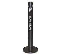 Rubbermaid Commercial Products Cendrier Colonne Métal Rond Noir - Réceptacle Extérieur pour Mégots avec Grille d’Extinction, Acier Résistant Intempéries - FGR1BK