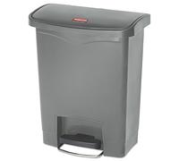 Rubbermaid Commercial Products Streamline Conteneur Pédale À Déchets 30 L Gris - Poubelle Compacte Avec Couvercle Silencieux Pour Usage Médical Ou Domestique - 1883600