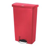 Rubbermaid Commercial Products Streamline Conteneur Pédale À Déchets 68 L Rouge - Bac À Fermeture Silencieuse Et Profil Mince Pour Déchets Médicaux En Milieu Hospitalier - 1883568