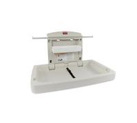 Rubbermaid Commercial Products Table À Langer Murale Horizontale Gris Platine - Table Rabattable avec Sangle De Sécurité pour Restaurants, Hôtels, Écoles Et Aéroports - FG781888LPLAT