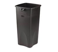 Rubbermaid Commercial Products Untouchable Conteneur Carré 87 L Noir - Poubelle Noire Robuste Avec Canaux De Ventilation Pour Bureau, Restaurant, École Et Cuisine - FG356988BLA