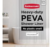 Rubbermaid Doublure de Rideau de Douche Lourde en PEVA imperméable avec œillets métalliques antirouille et Ourlet magnétique lesté, 177,8 x 183 cm, Transparent avec œillets Gris Anthracite